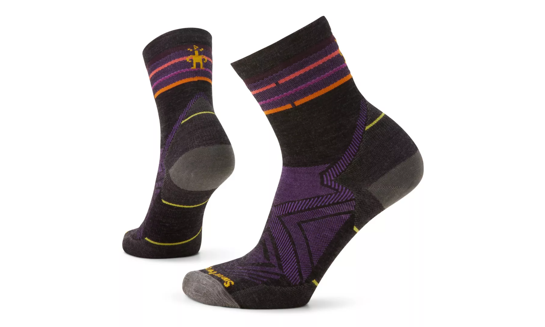 Run Zero Cushion Mid Crew Pattern Socks