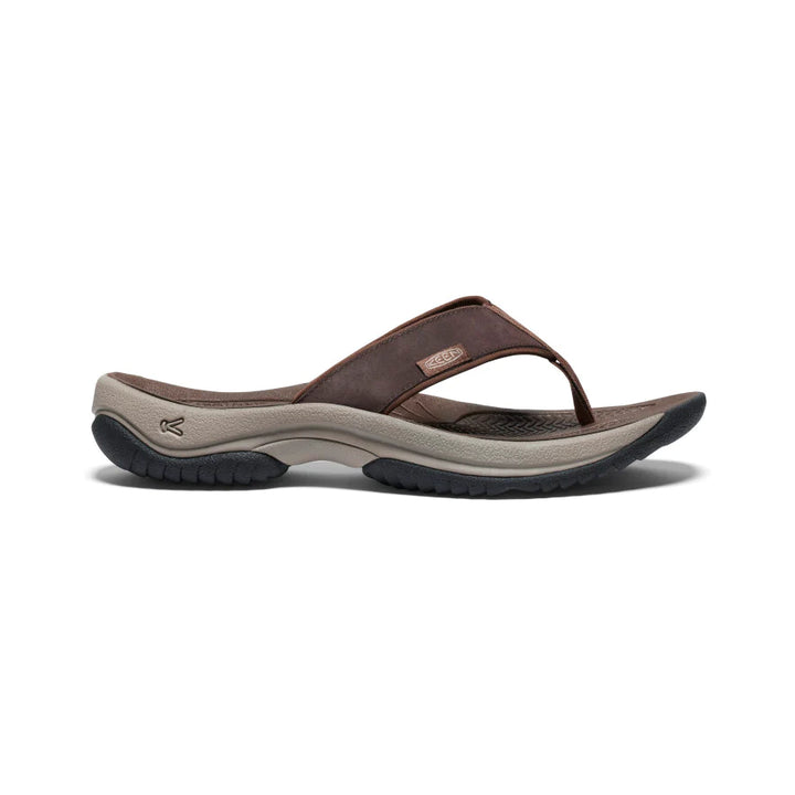 Men's Keen Kona Leather Flip Flop Color: Java / Dark Earth  2