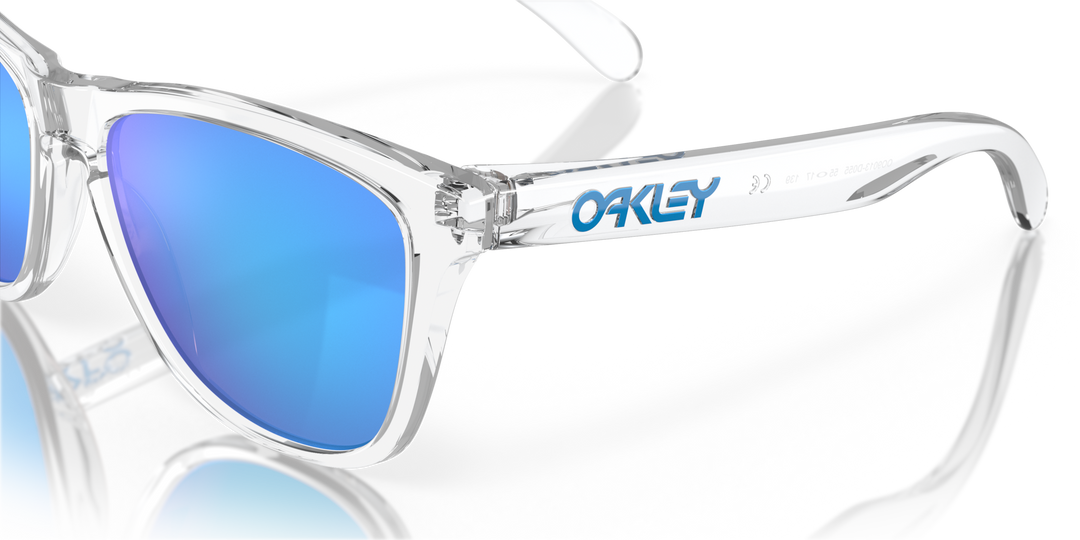 Oakley Frogskins Color Prizm Sapphire Lenses Crystal Clear Frame Brown s Shoe Fit Co. Longmont