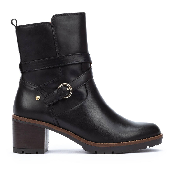 Women's Pikolinos Llanes High Ankle Boots with Heel Color: Black