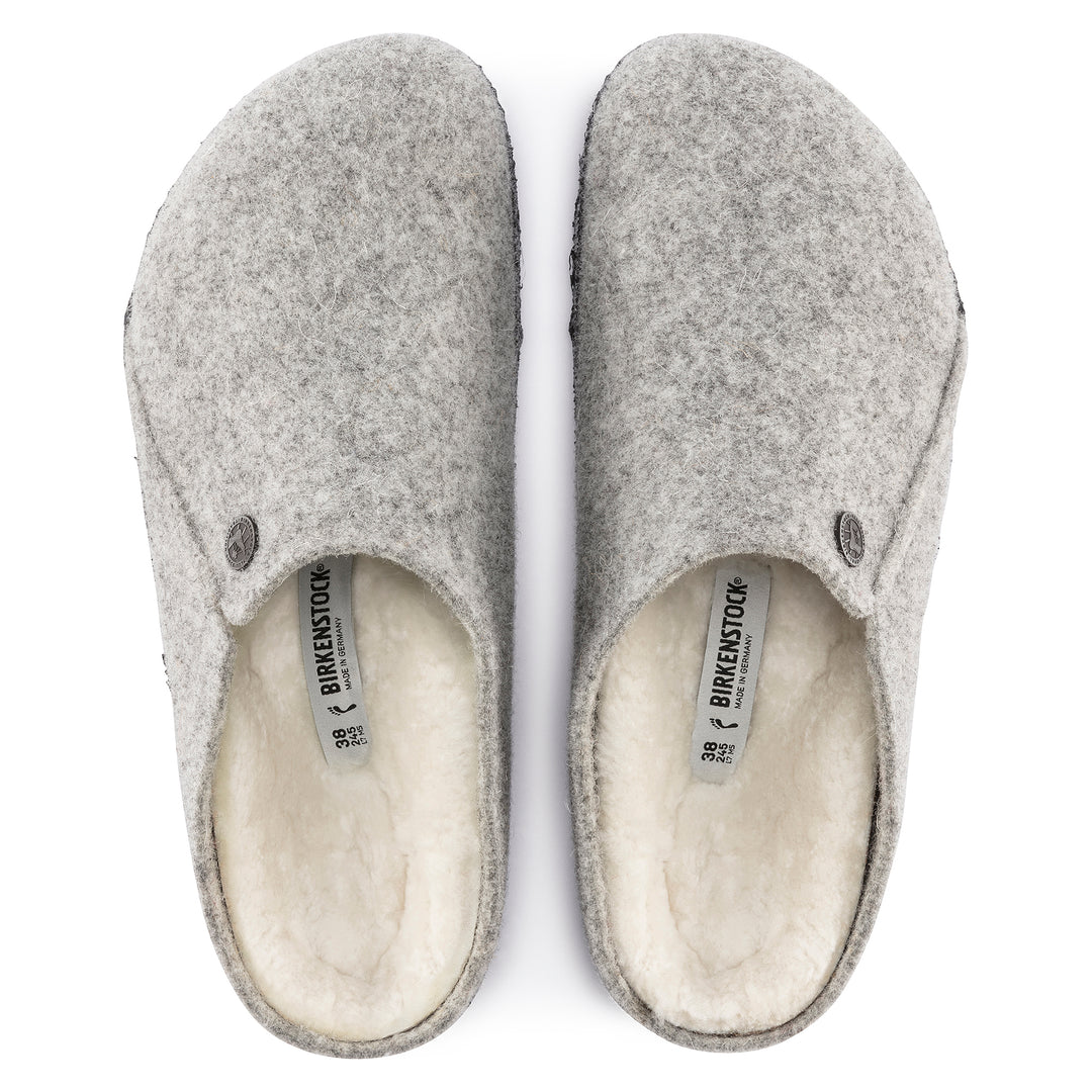 Women's Birkenstock Zermatt Shearling Wool Felt Slipper Color: Gray 3