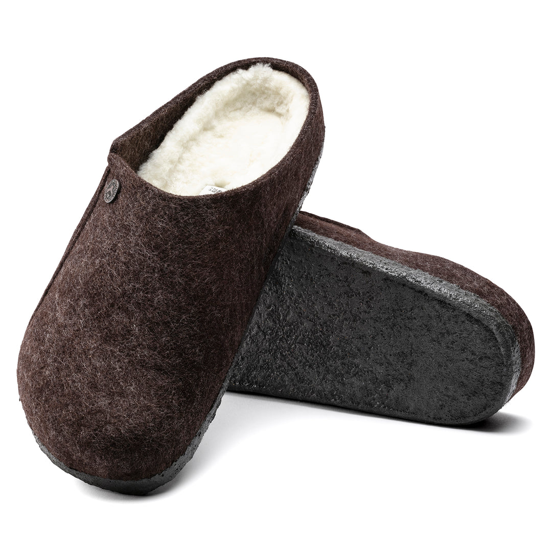 Unisex Birkenstock Zermatt Shearling Wool Felt Slipper Color: Mocha (REGULAR WIDE WIDTH) 1