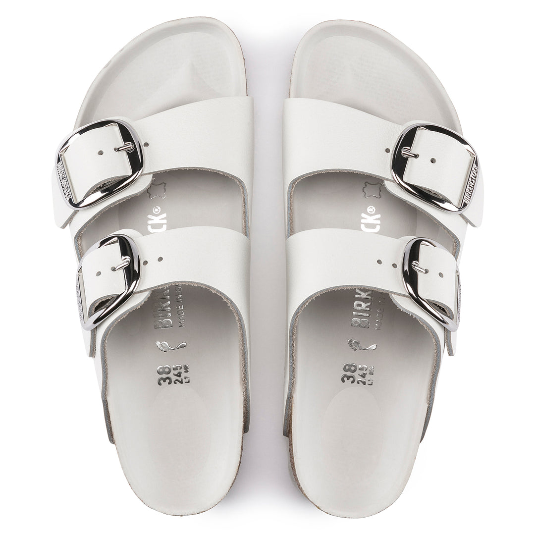 Women's Birkenstock Arizona Big Buckle Leather Color: White (REGULAR/WIDE WIDTH) 3