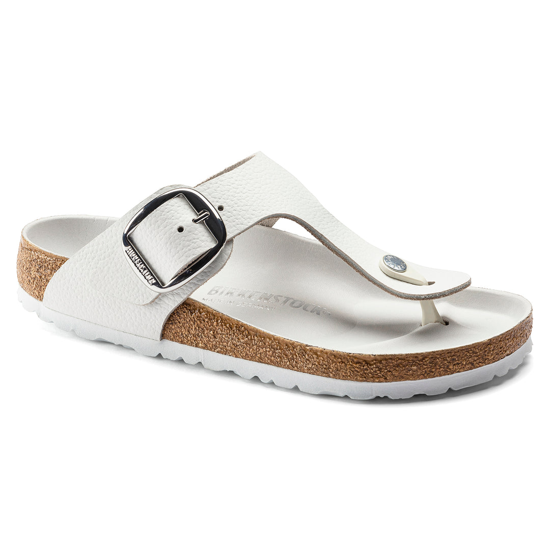 Women's Birkenstock Gizeh Big Buckle Leather Color: White  2