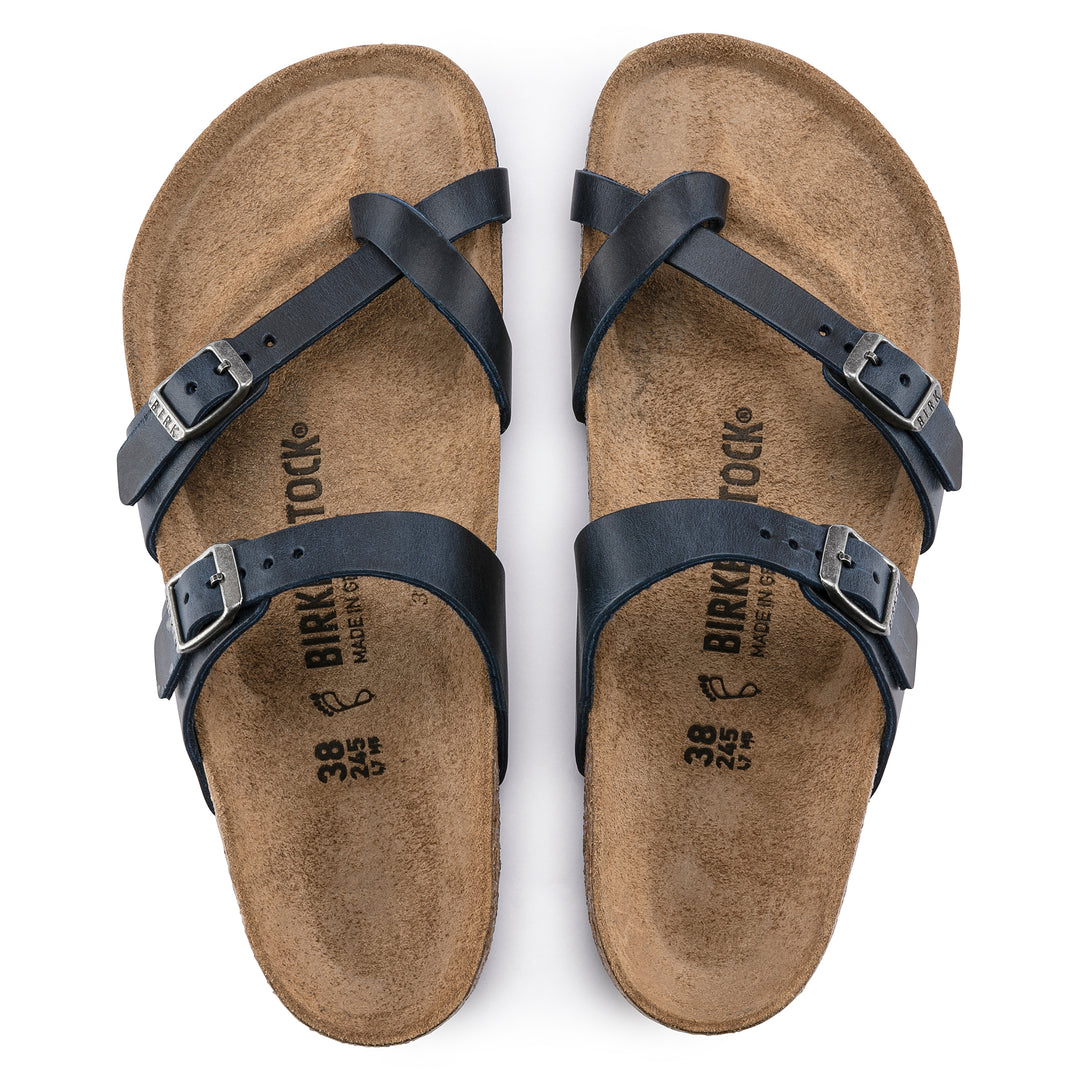 Women's Birkenstock Mayari Oiled Leather Color: Navy 3