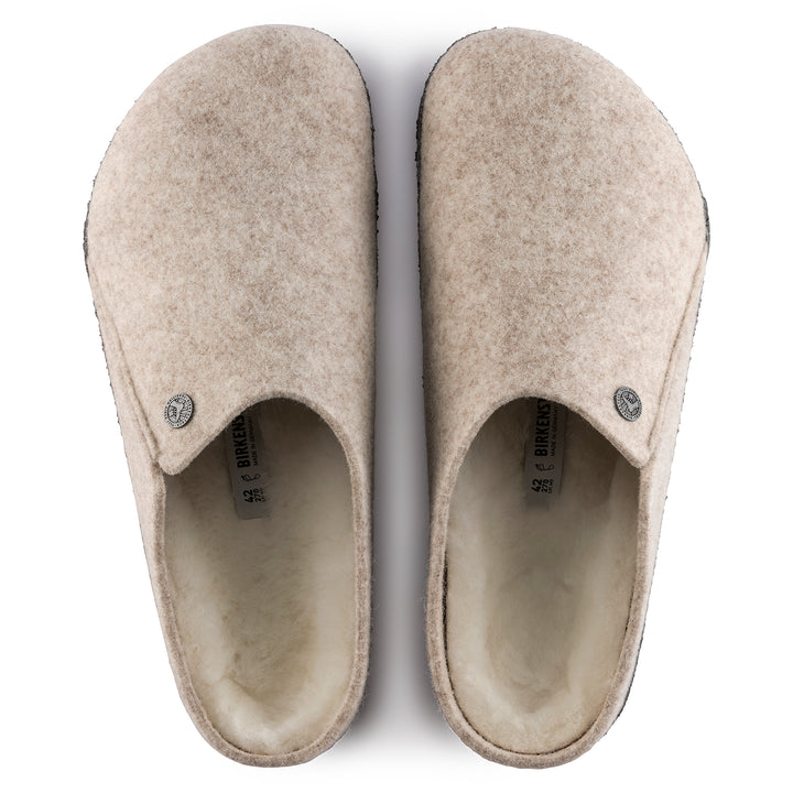 Unisex Birkenstock Zermatt Shearling Wool Felt Slipper Color: Eggnog