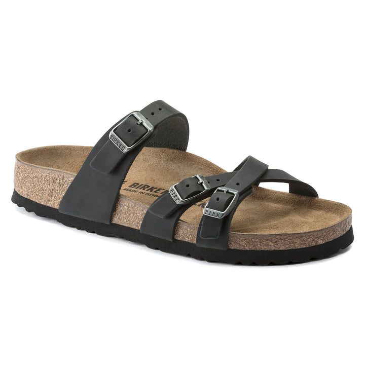 Women's Birkenstock Franca Oiled Leather Color: Black  2