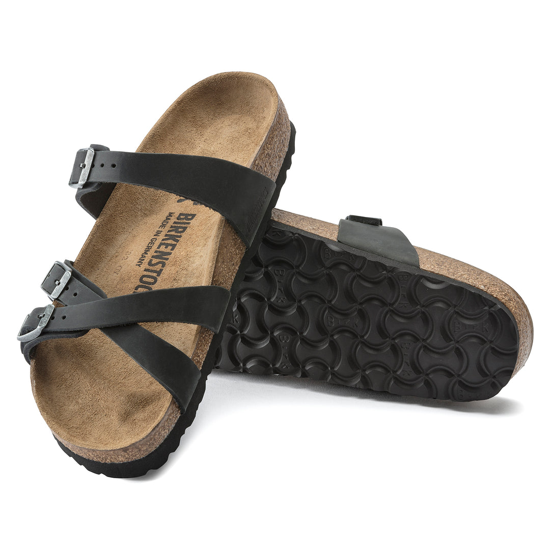 Women's Birkenstock Franca Oiled Leather Color: Black  1