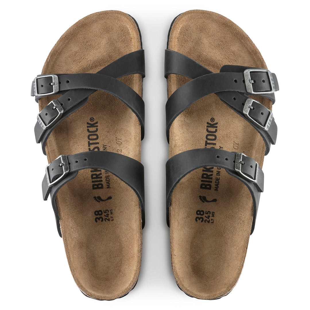 Women's Birkenstock Franca Oiled Leather Color: Black  3