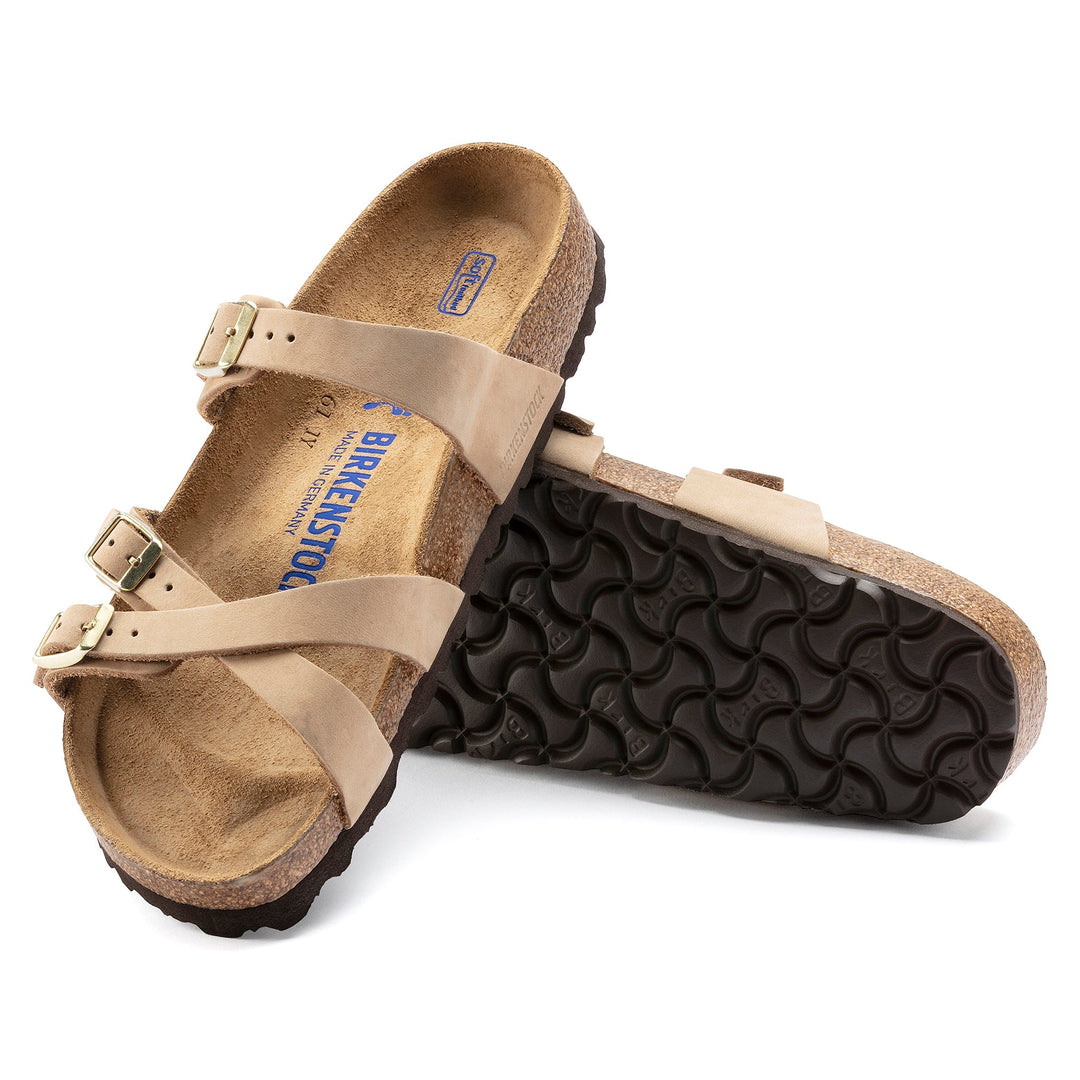Women's Birkenstock Franca Soft Footbed Nubuck Leather Color: Sandcastle 1