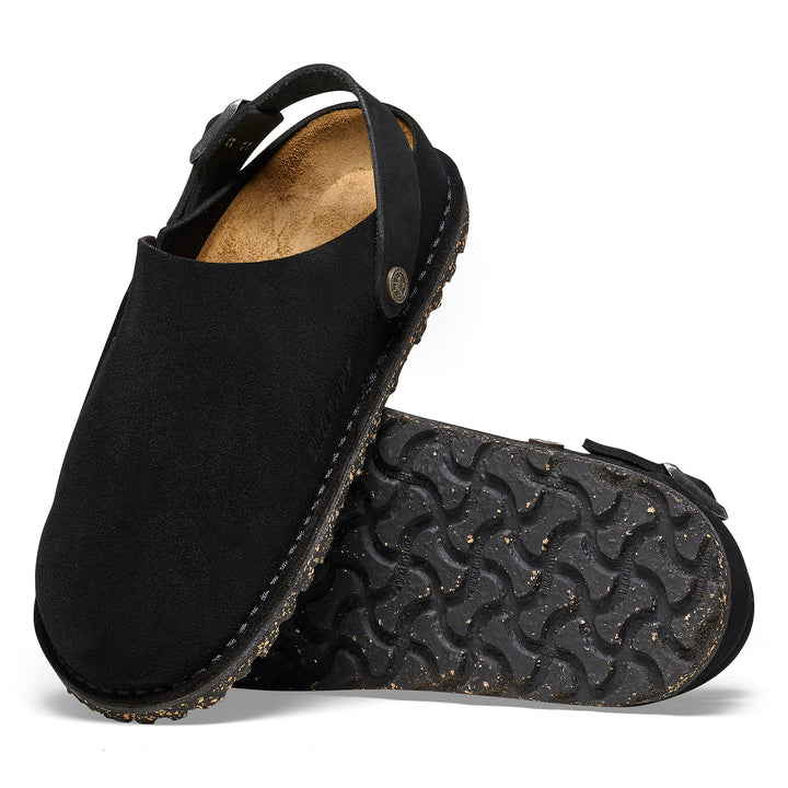 Women's Birkenstock Lutry Premium Suede Color: Black (MEDIUM/NARROW WIDTH) 1