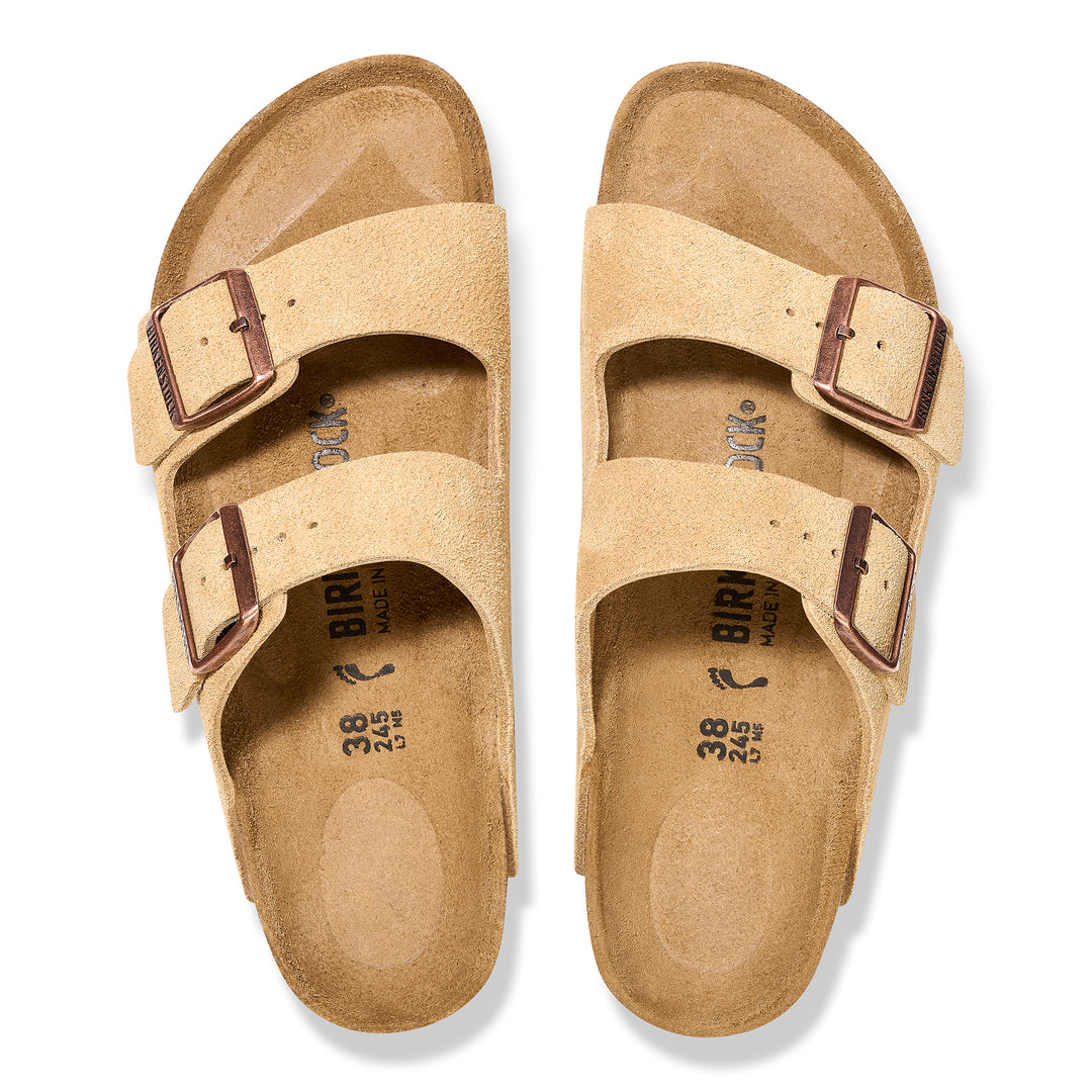 Women's Birkenstock Arizona Suede Leather Color: Latte Cream (REGULAR/WIDE WIDTH) 3