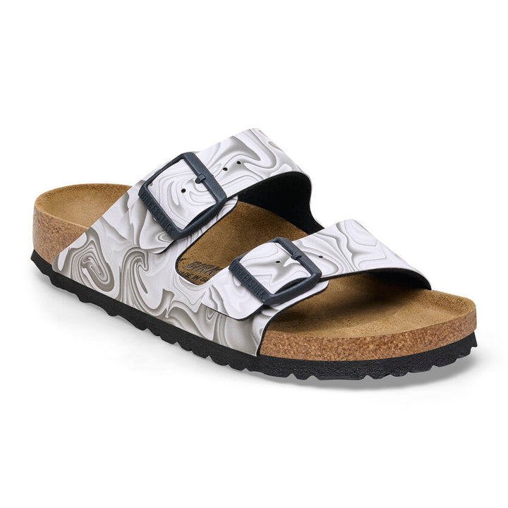 Women's Birkenstock Arizona Birko-Flor Color: Black/White (MEDIUM/NARROW WIDTH) 2