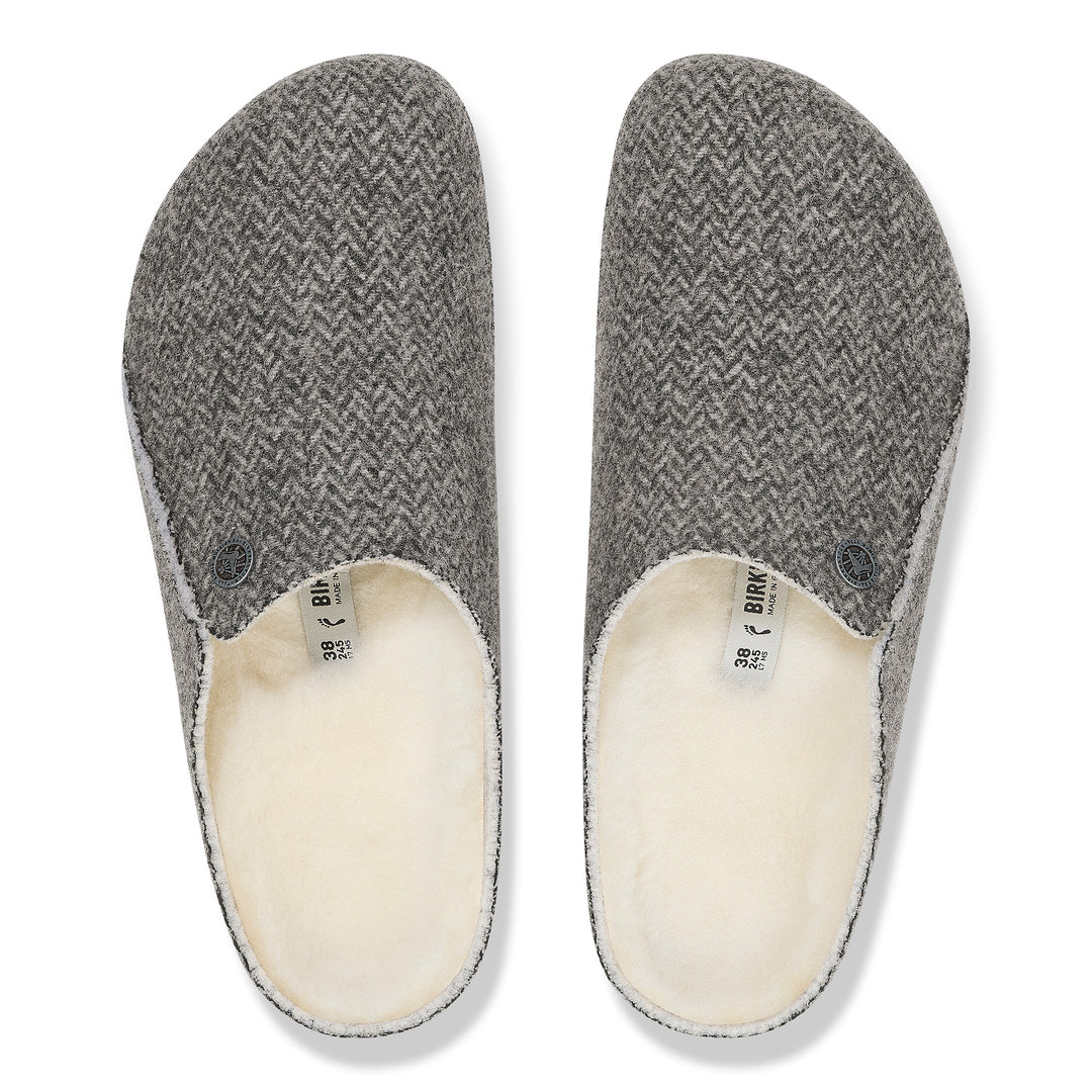 Women's Birkenstock Zermatt Shearling Wool Felt Slipper Color: Herringbone 3