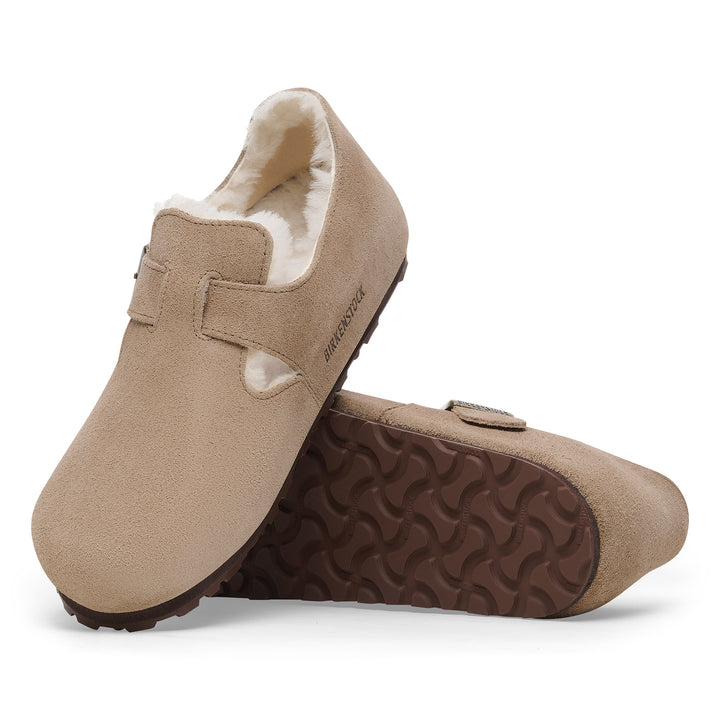 Women's Birkenstock London Shearling Suede leather Color: Taupe 1