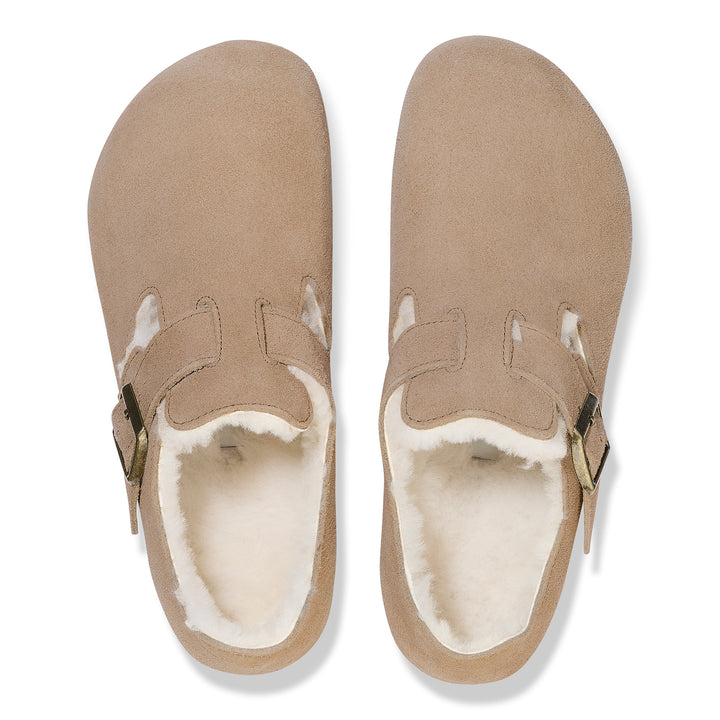 Women's Birkenstock London Shearling Suede leather Color: Taupe 3