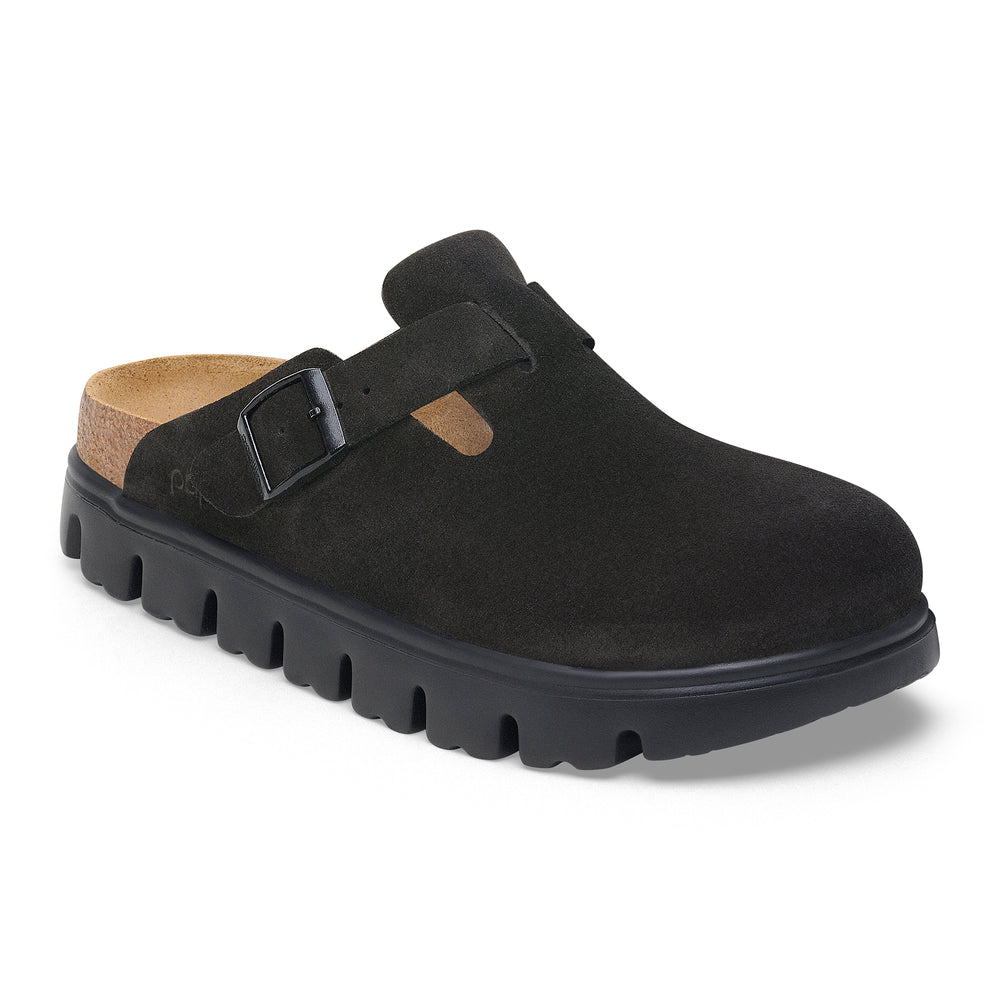 Women's Birkenstock Papillio Boston Chunky Suede Leather Color: Black 2