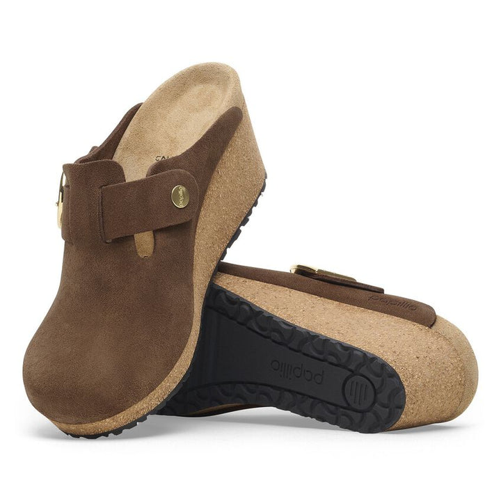 Women's Birkenstock Fanny Ring-Buckle Suede Leather Color: Dark Tea  1