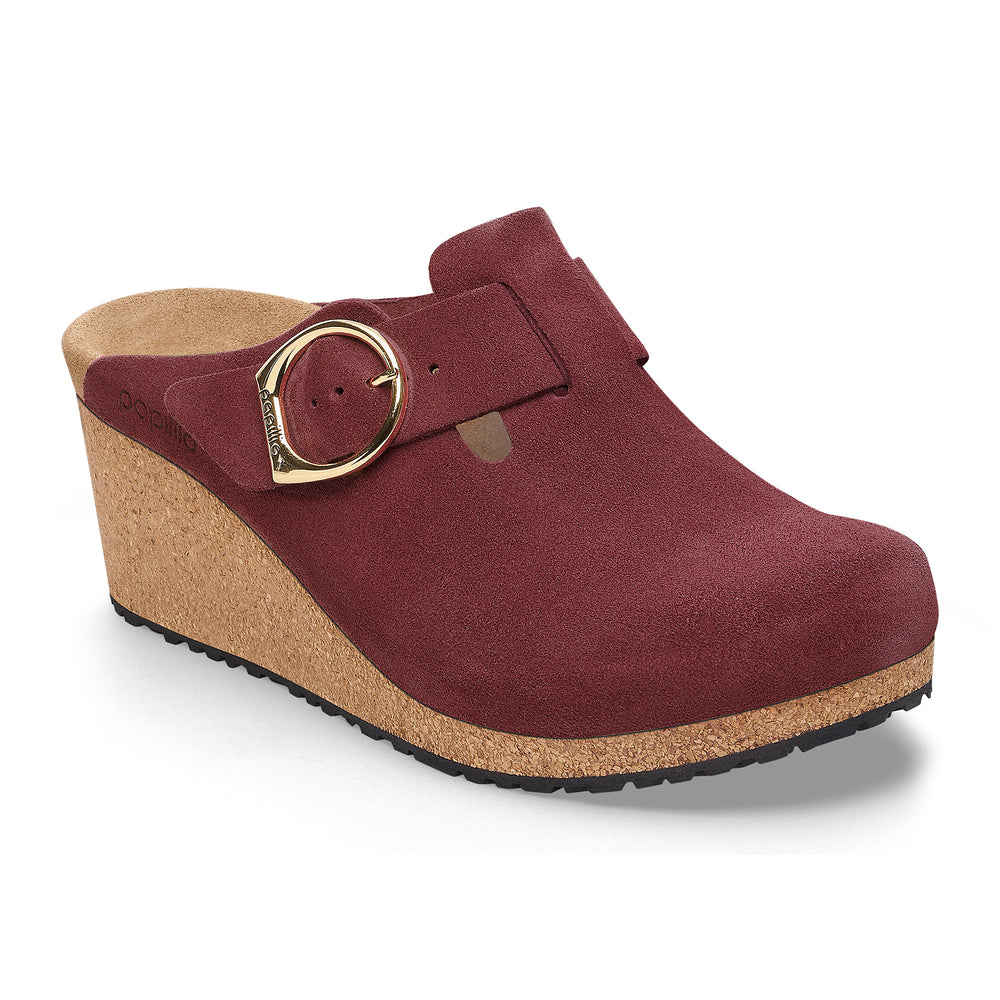 Women's Birkenstock Fanny Ring-Buckle Suede Leather Color: Berry Crush 2