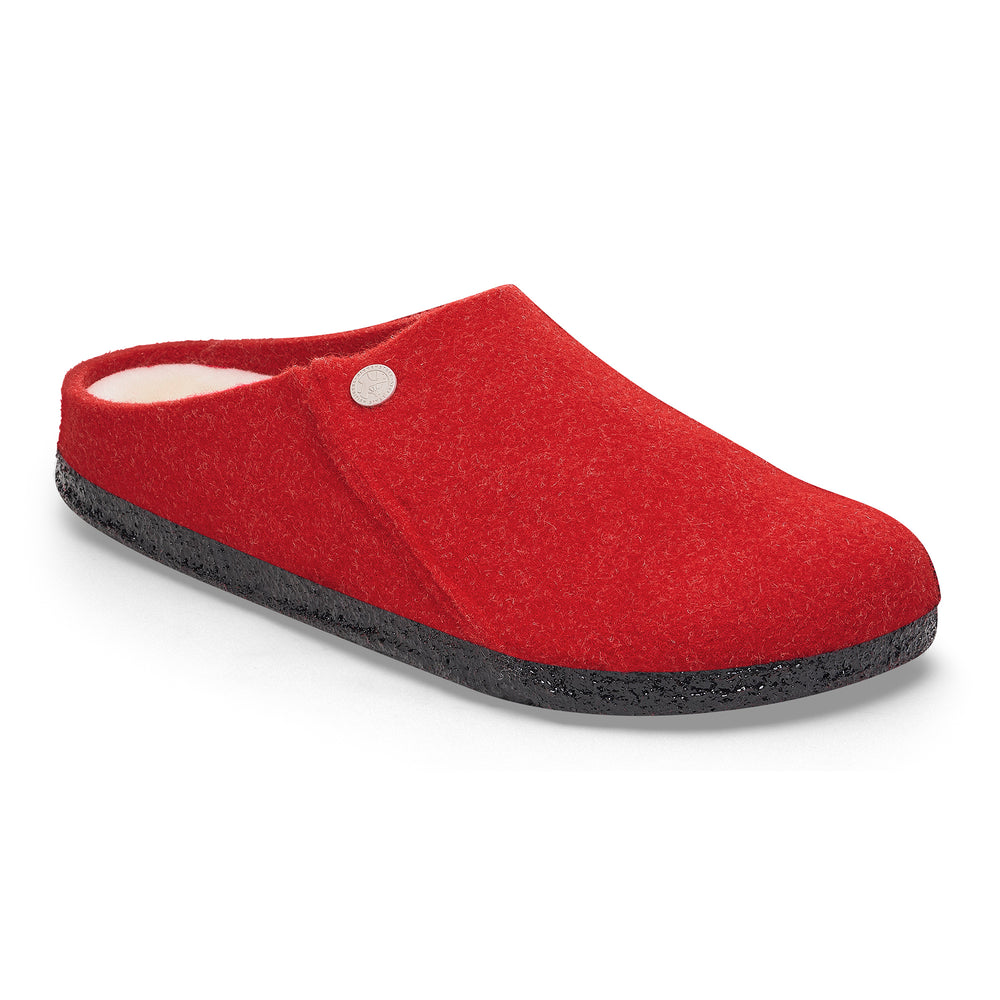 Women's Birkenstock Zermatt Shearling Wool Felt Slipper Color: Active Red 2