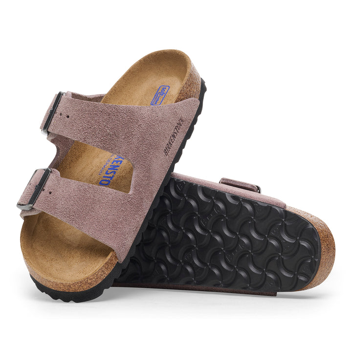 Women's Birkenstock Arizona Soft Footbed Suede Leather Color: Faded Purple 1