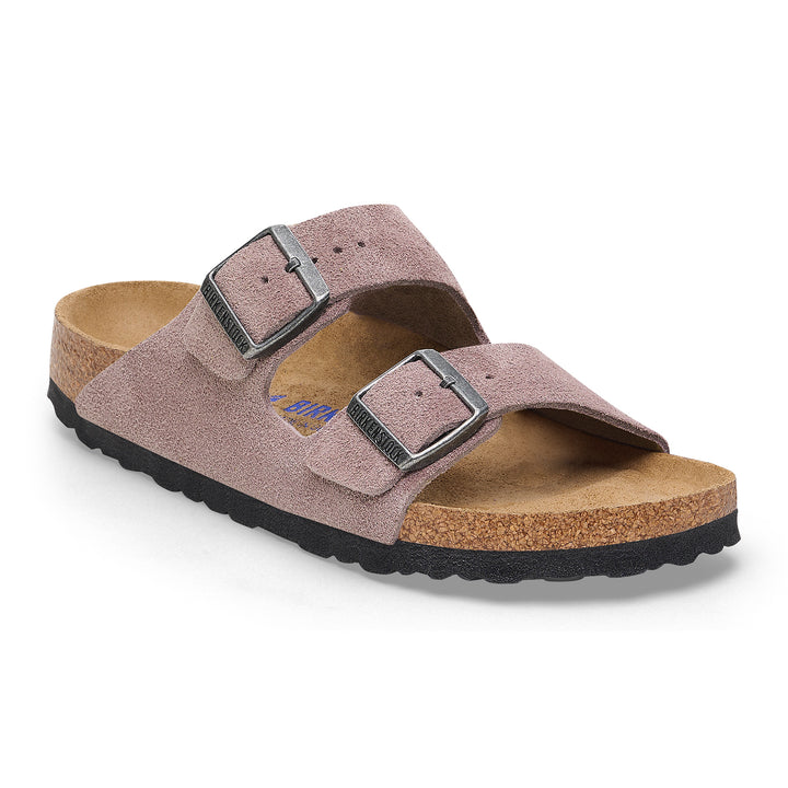 Women's Birkenstock Arizona Soft Footbed Suede Leather Color: Faded Purple 2