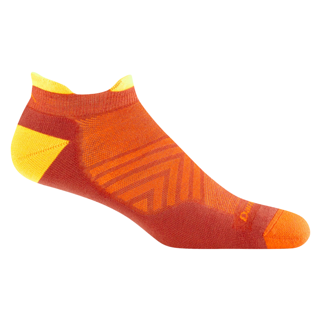 Men's Darn Tough Run No Show Tab Ultra Lightweight Running Sock Color: Lava 