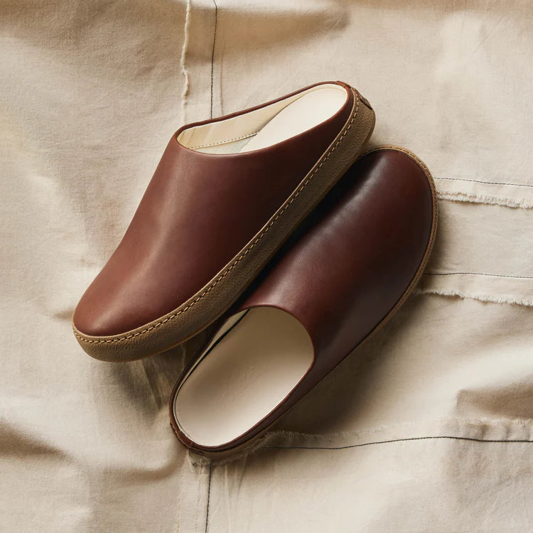 Men's Olukai Hamani Leather Mules Color: Toffee / Tan  5