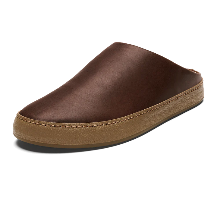 Men's Olukai Hamani Leather Mules Color: Toffee / Tan  6