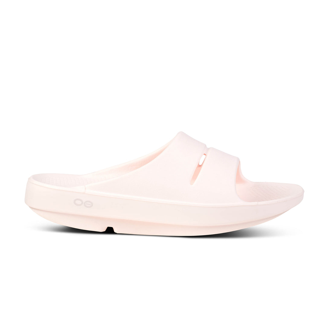 Women's Oofos OOahh Slide Sandal Color: Blush 2