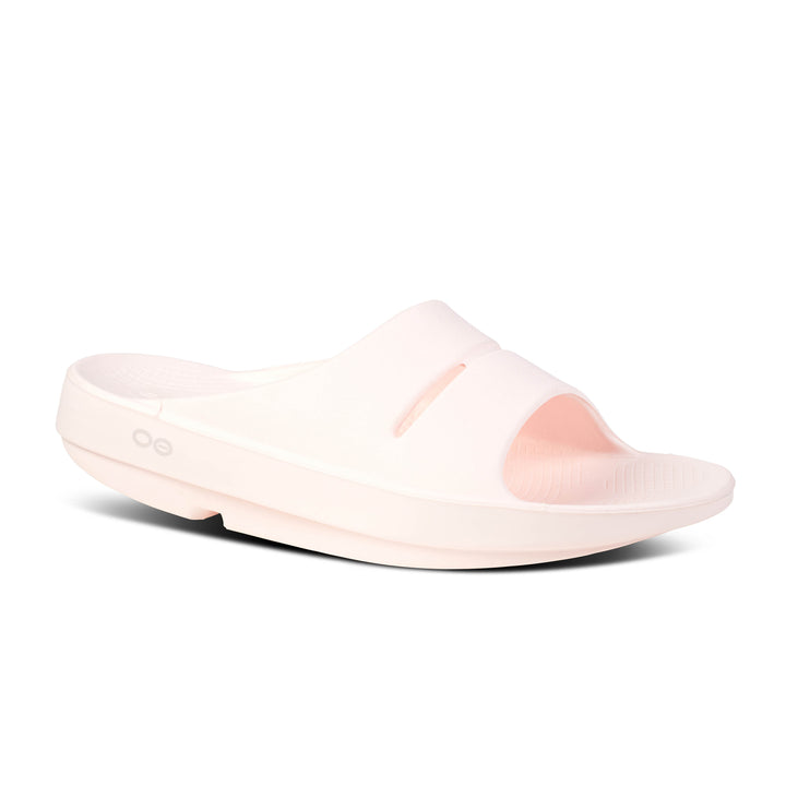 Women's Oofos OOahh Slide Sandal Color: Blush 1