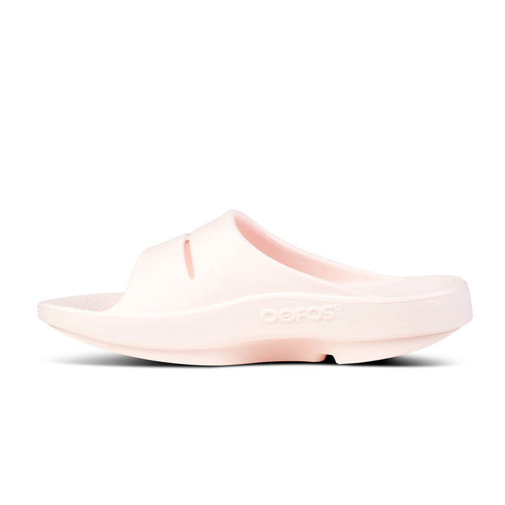 Women's Oofos OOahh Slide Sandal Color: Blush 6