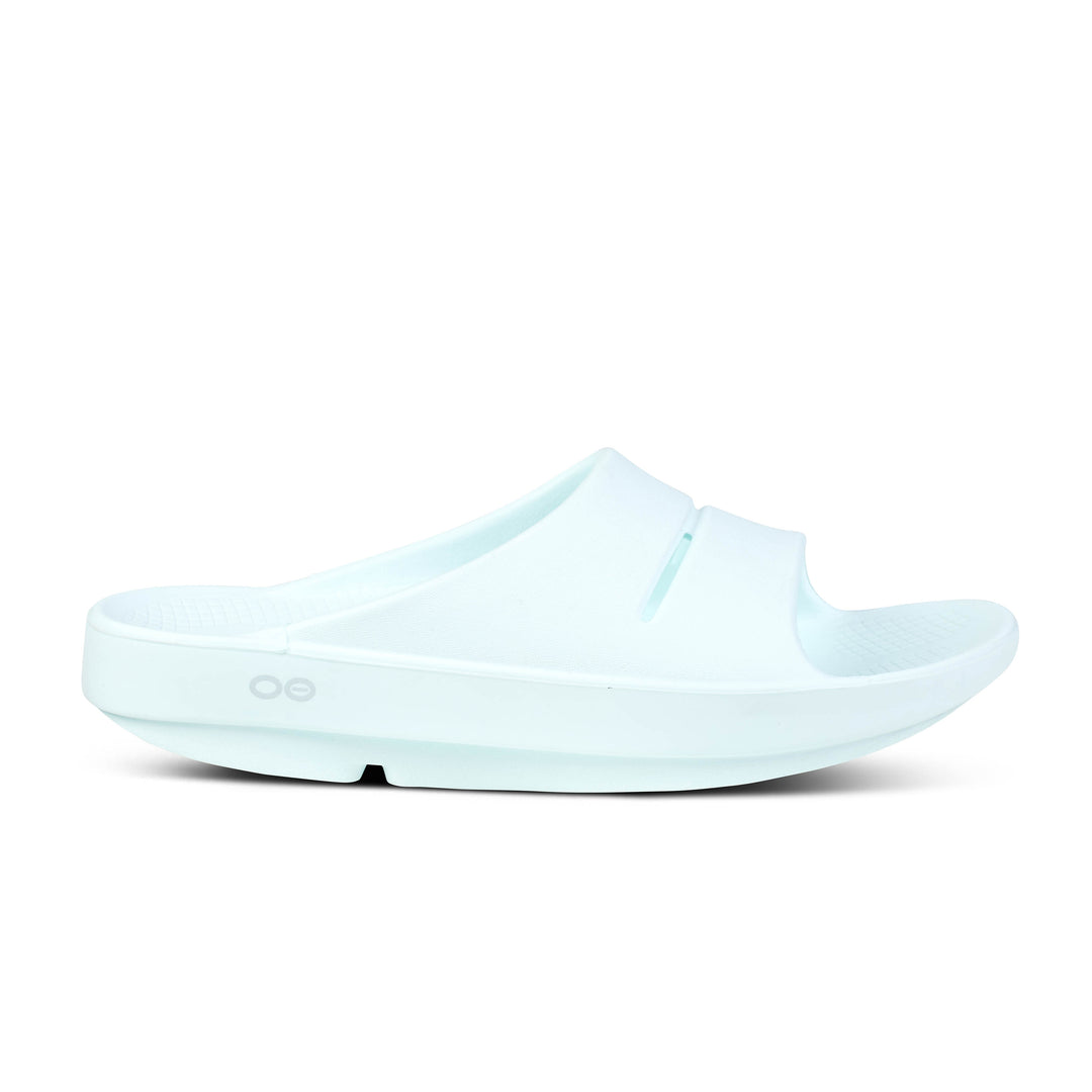 Women's Oofos OOahh Slide Sandal Color: Ice 2