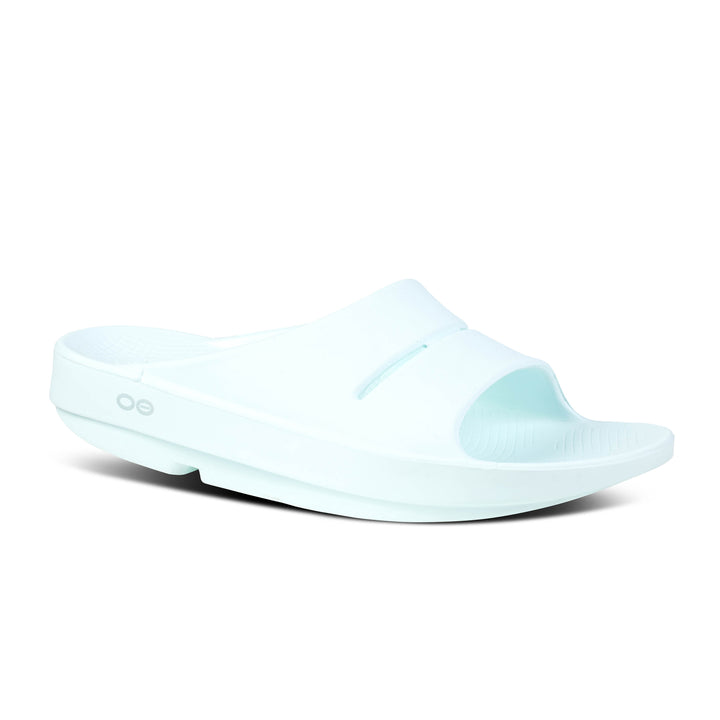 Women's Oofos OOahh Slide Sandal Color: Ice 1