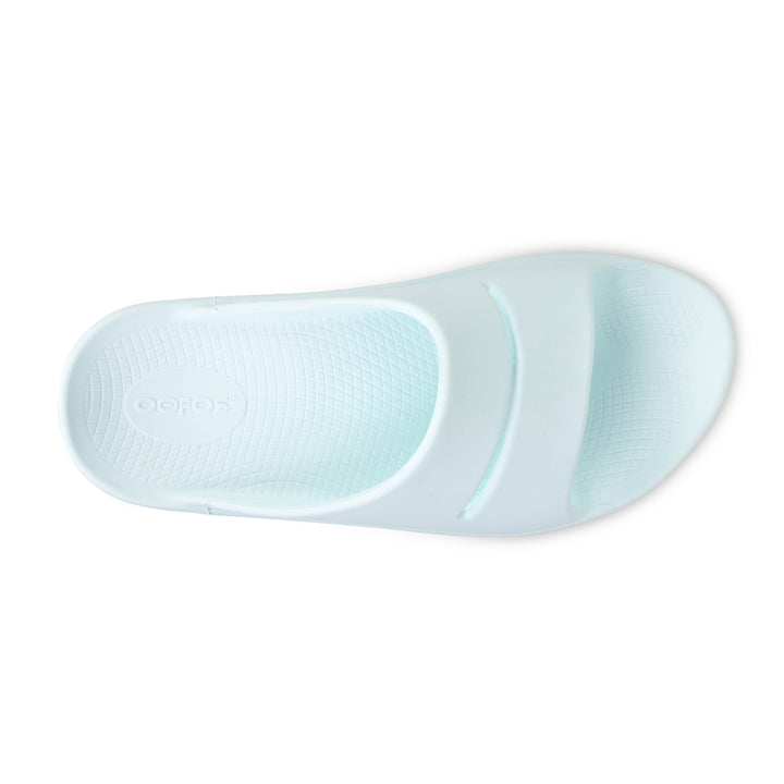 Women's Oofos OOahh Slide Sandal Color: Ice 3