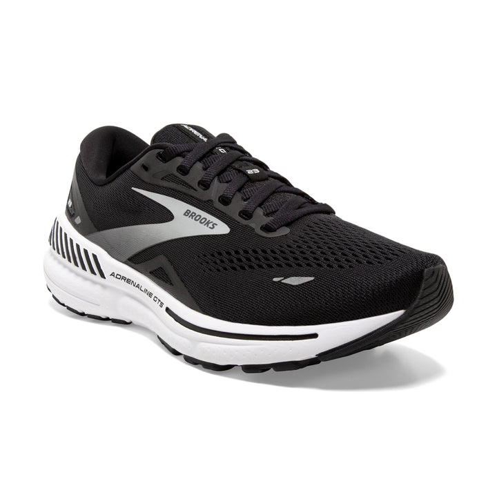 Men's Brooks Adrenaline GTS 23 Color: Black/ White/ Silver (WIDE WIDTH) 1