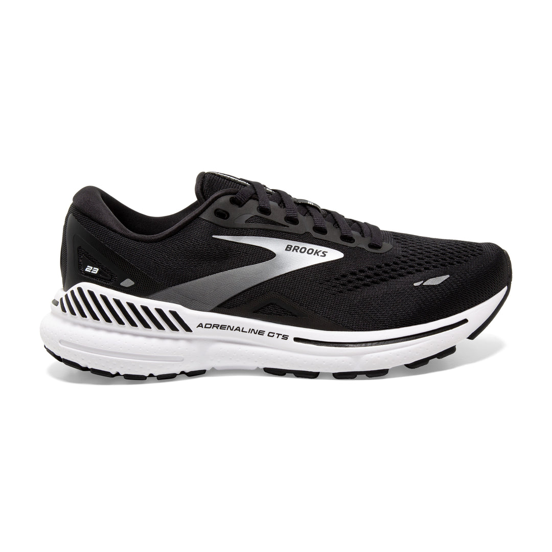 Men's Brooks Adrenaline GTS 23 Color: Black/ White/ Silver (WIDE WIDTH) 2