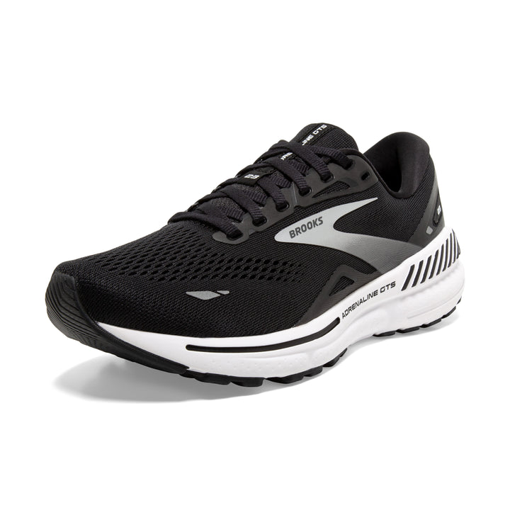 Men's Brooks Adrenaline GTS 23 Color: Black/ White/ Silver (WIDE WIDTH) 7