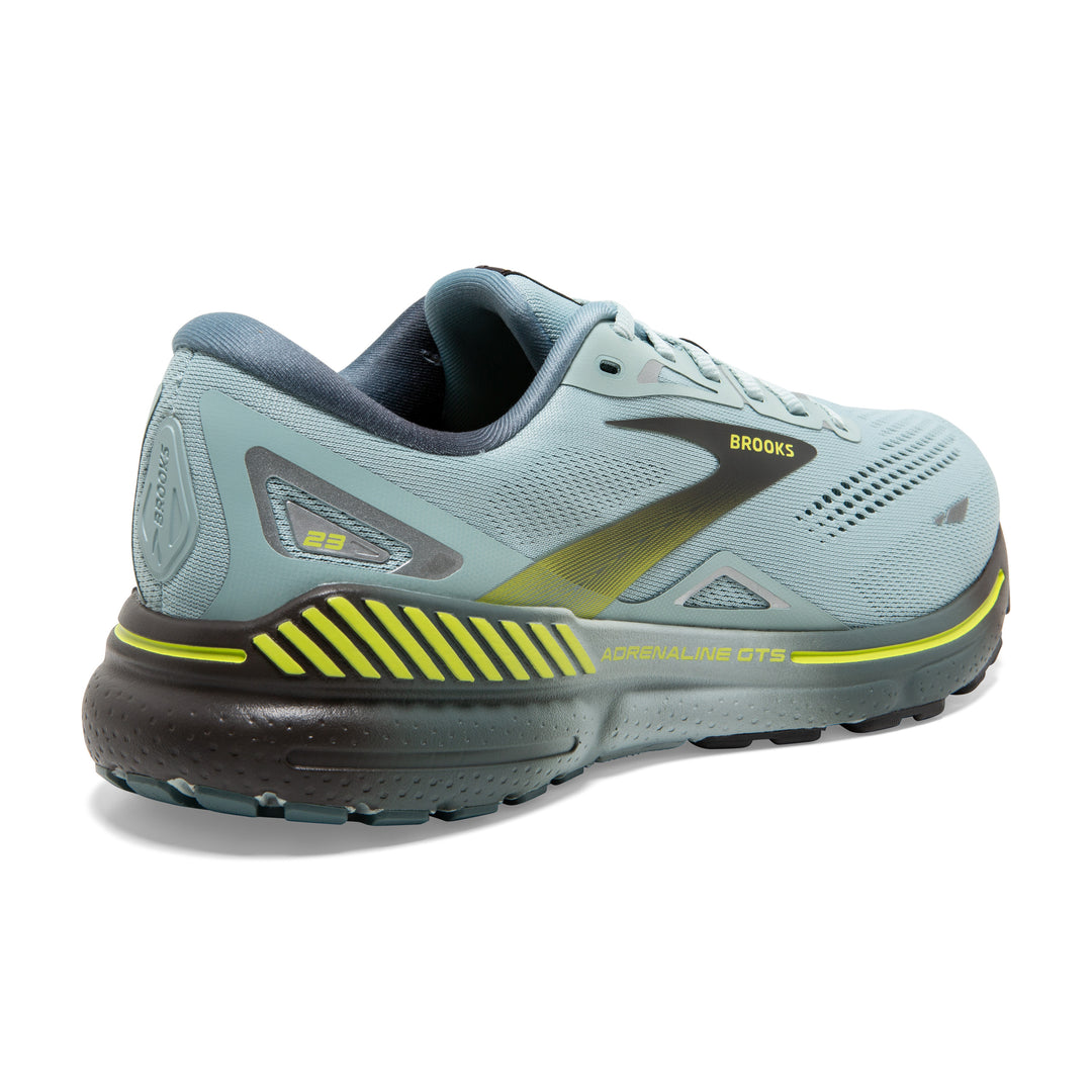 Men's Brooks Adrenaline GTS 23 Color: Cloud Blue/Goblin Blue/Lime 3