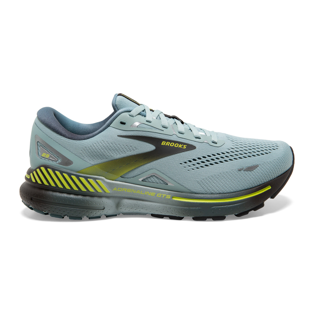 Men's Brooks Adrenaline GTS 23 Color: Cloud Blue/Goblin Blue/Lime 2