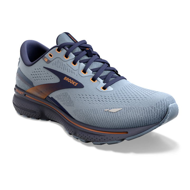 Men's Brooks Ghost 15 Color: Flintstone/Peacoat/Oak (WIDE WIDTH) 1