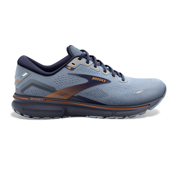 Men's Brooks Ghost 15 Color: Flintstone/Peacoat/Oak (WIDE WIDTH) 2