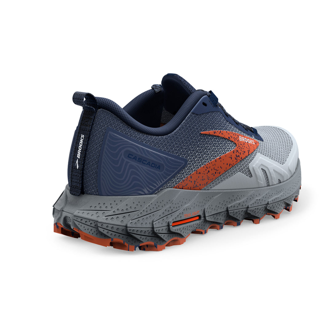 Men's Brooks Cascadia 17 Color: Blue/ Navy/ Firecracker