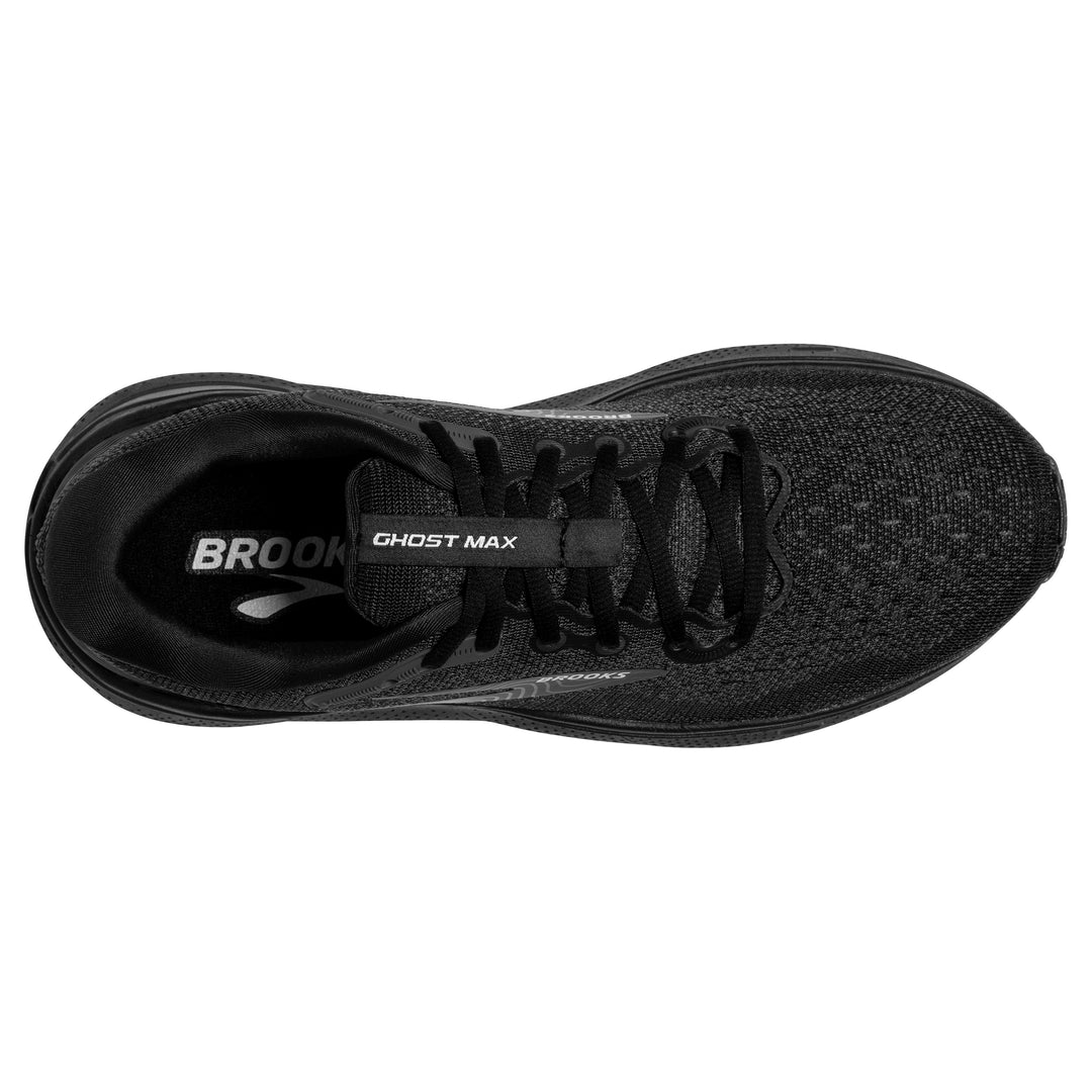 Men's Brooks Ghost Max Color: Black/Black/Ebony (WIDE WIDTH)