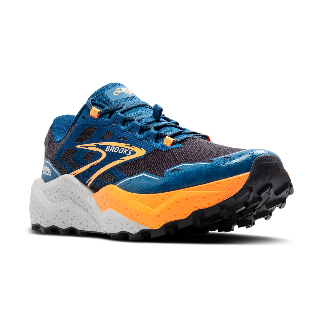 Men's Brooks Caldera 7 Color: Ebony/ Blue Sapphire / Orange  1