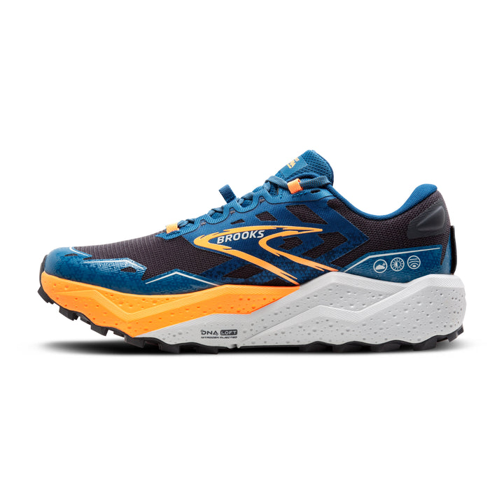 Men's Brooks Caldera 7 Color: Ebony/ Blue Sapphire / Orange  4