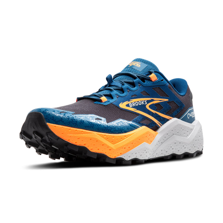 Men's Brooks Caldera 7 Color: Ebony/ Blue Sapphire / Orange  7