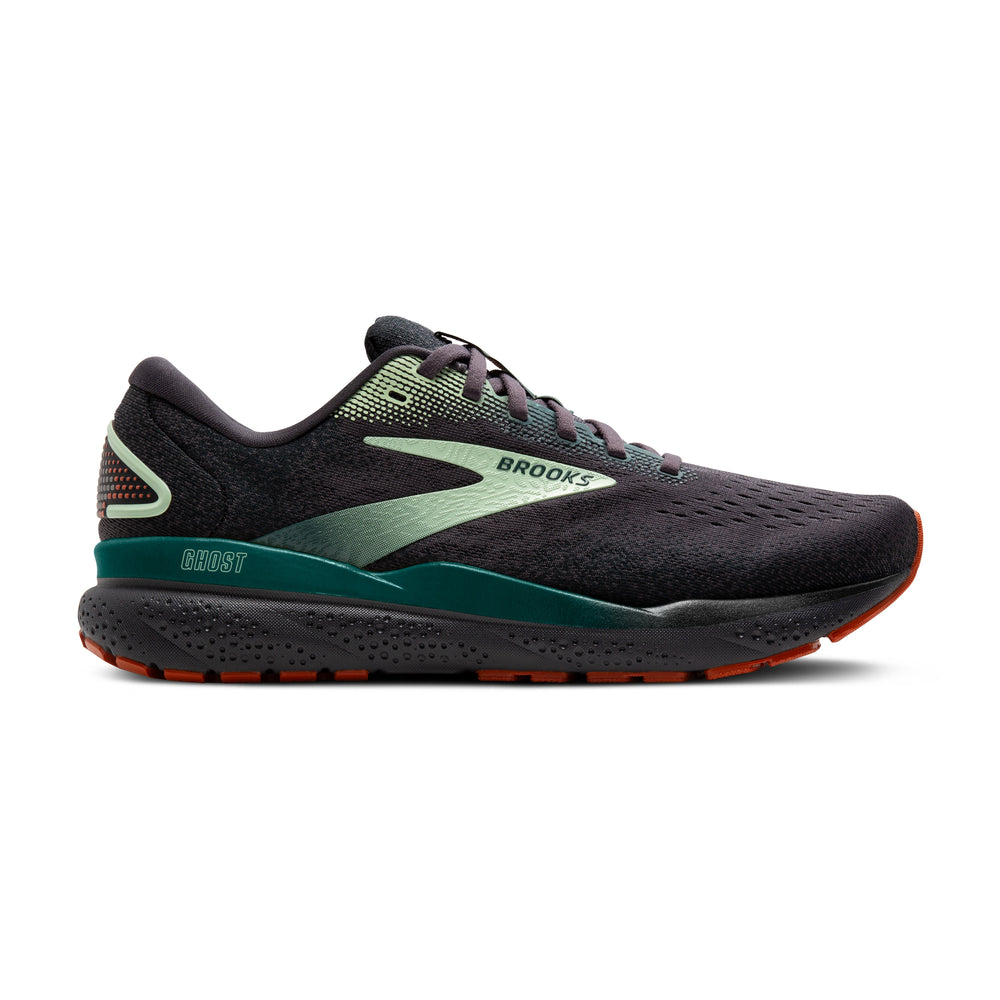 Men's Brooks Ghost 16 Color: Black Pearl / Green  2