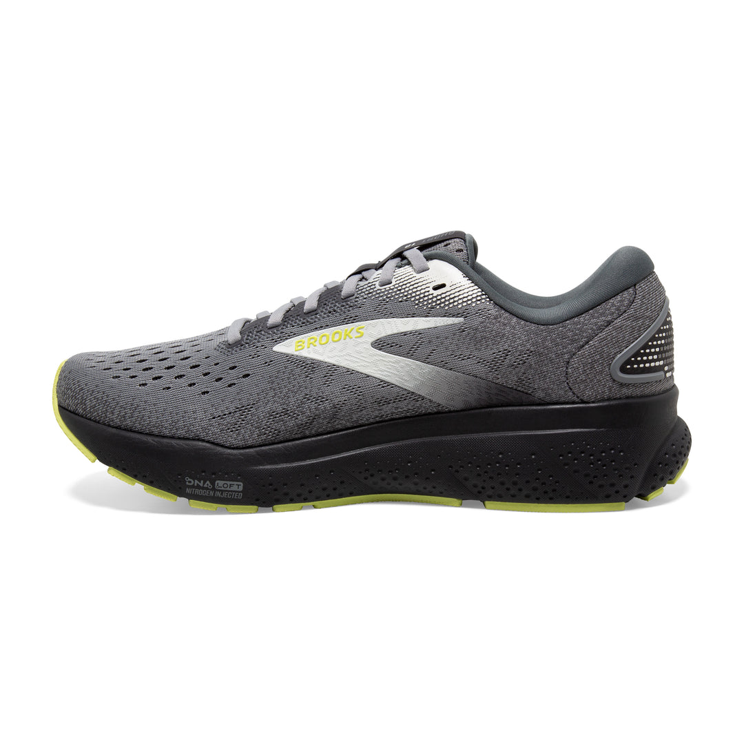 Men's Brooks Ghost 16 Color: Primer / Grey / Lime (EXTRA WIDE WIDTH)4