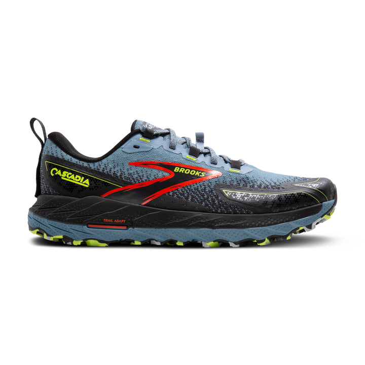 Men's Brooks Cascadia 18 Color: Citadel/Ebony/Lime 2